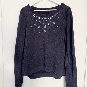 Hollister Blue Sequin/Jewel Sweater Top